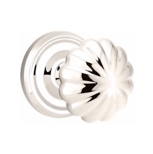 Emtek MN-US14-PRIV Polished Nickel Melon Privacy Knob with Your Choice of Rosette