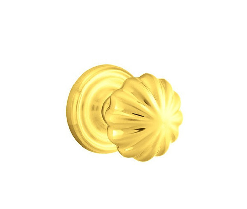 Emtek MN-US3NL-PASS Unlacquered Brass Melon Passage Knob with Your Choice of Rosette