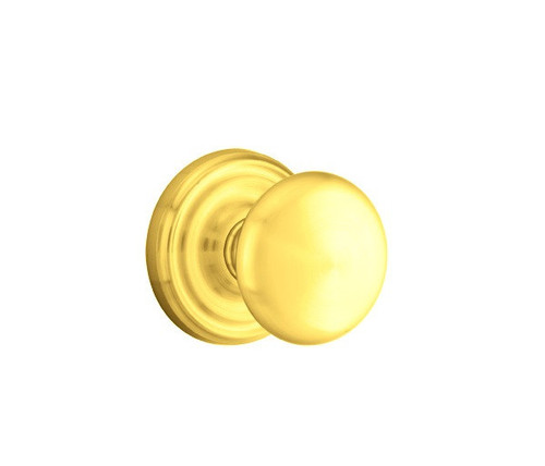 Emtek P-US3NL-PASS Unlacquered Brass Providence Passage Knob with Your Choice of Rosette