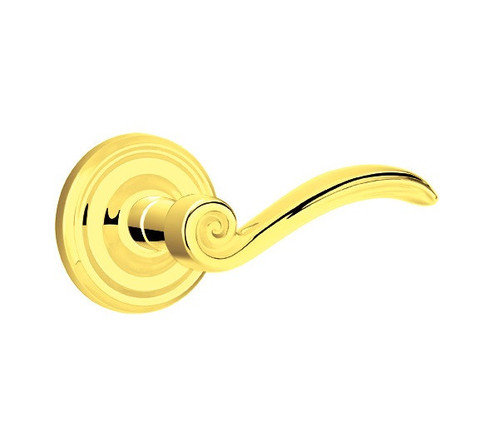 Emtek EN-US3NL-PASS Unlacquered Brass Elan Passage Lever with Your Choice of Rosette