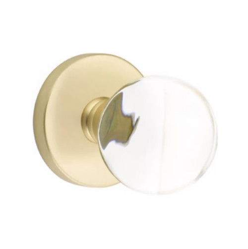 Emtek BL-US4-PRIV Satin Brass Bristol Glass Privacy Knob with Your Choice of Rosette