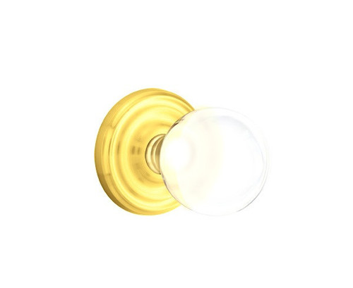 Emtek BL-US3NL-PASS Unlacquered Brass Bristol Glass Passage Knob with Your Choice of Rosette