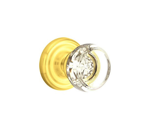 Emtek GT-US3NL-PASS Unlacquered Brass Georgetown Glass Passage Knob with Your Choice of Rosette