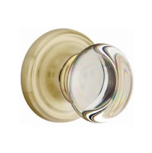Emtek PC-US4-PASS Satin Brass Providence Glass Passage Knob with Your Choice of Rosette