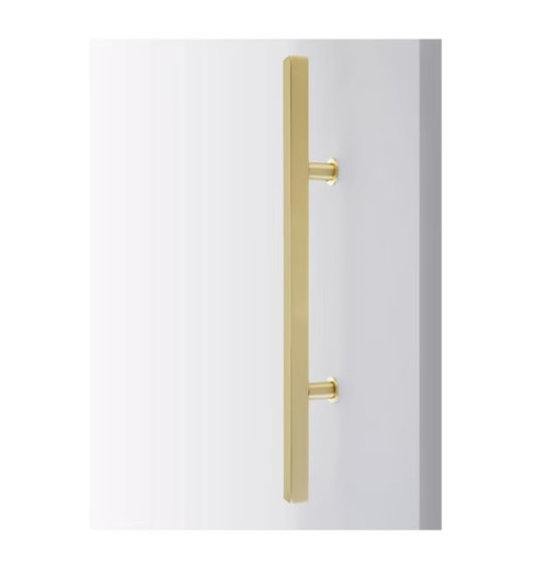 Emtek 86192SSPVD4 Square Profile 36" Overall Long Door Pull Satin Brass Stainless Steel Finish