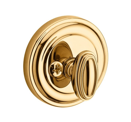 Baldwin Reserve PTTRD003 Lifetime Polished Brass Patio One-Sided Traditional Round Deadbolt