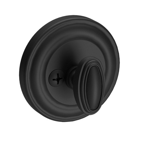 Baldwin Reserve PTTRD190 Satin Black Patio One-Sided Traditional Round Deadbolt