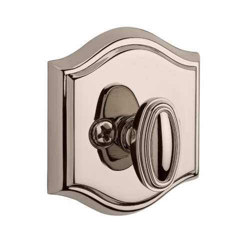 Baldwin Reserve PTTAD055 Lifetime Polished Nickel Patio One-Sided Traditional Arched Deadbolt