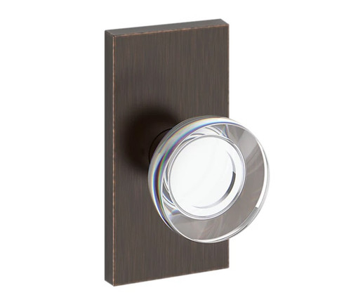 Baldwin Reserve PSCCYCFR112 Venetian Bronze Passage Contemporary Crystal Knob with Contemporary 5" Rose