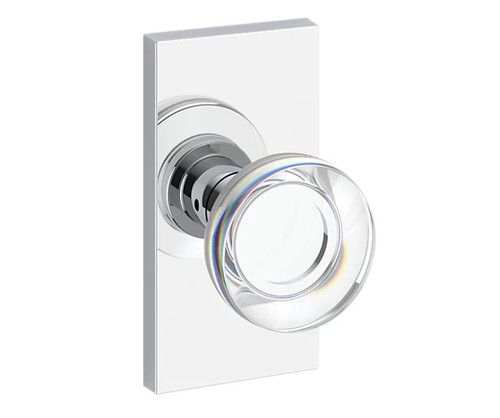 Baldwin Reserve PSCCYCFR260 Polished Chrome Passage Contemporary Crystal Knob with Contemporary 5" Rose