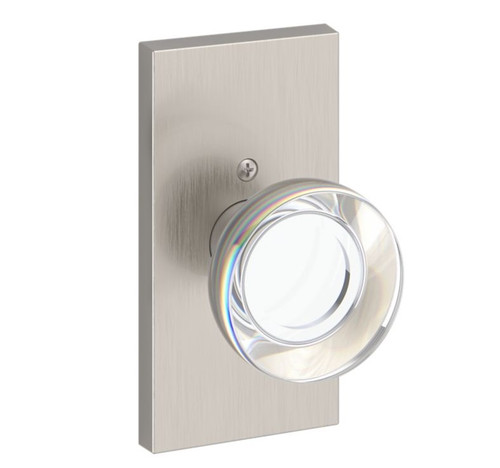 Baldwin Reserve HDCCYCFR150 Satin Nickel Half Dummy Contemporary Crystal Knob with Contemporary 5" Rose