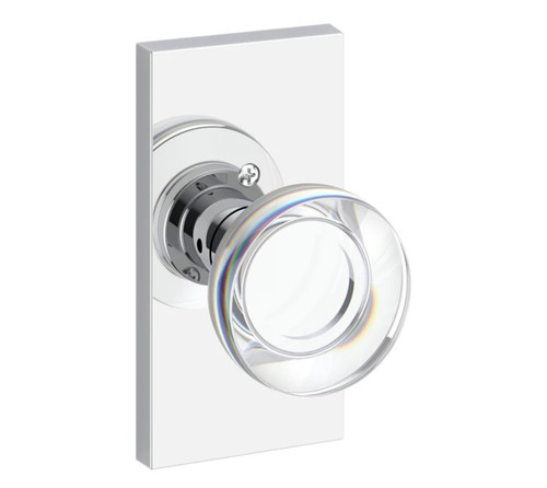 Baldwin Reserve HDCCYCFR260 Polished Chrome Half Dummy Contemporary Crystal Knob with Contemporary 5" Rose