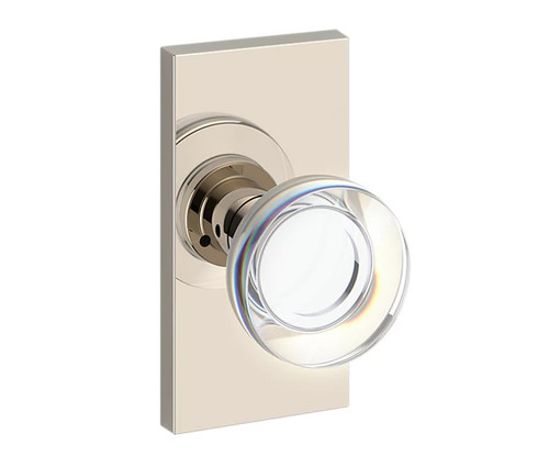 Baldwin Reserve PVCCYCFR055 Lifetime Polished Nickel Privacy Contemporary Crystal Knob with Contemporary 5" Rose