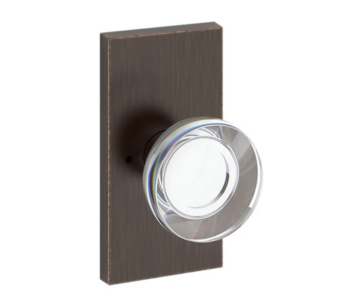 Baldwin Reserve PVCCYCFR112 Venetian Bronze Privacy Contemporary Crystal Knob with Contemporary 5" Rose