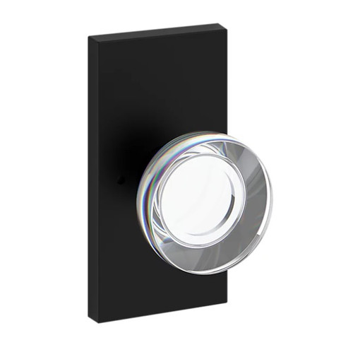 Baldwin Reserve PVCCYCFR190 Satin Black Privacy Contemporary Crystal Knob with Contemporary 5" Rose