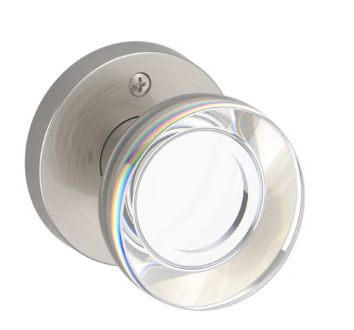 Baldwin Reserve HDCCYCRR150 Satin Nickel Half Dummy Contemporary Crystal Knob with Contemporary Round Rose