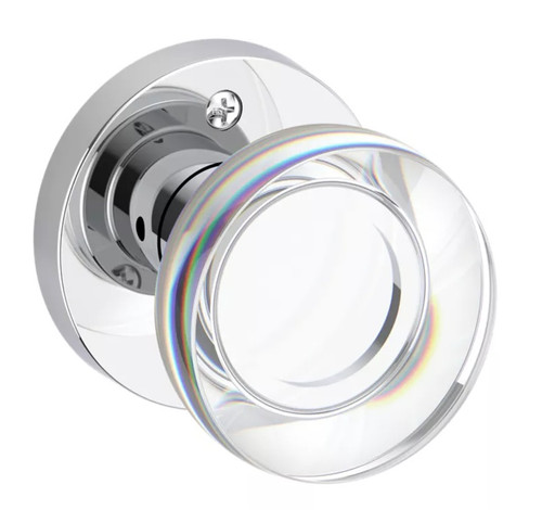 Baldwin Reserve HDCCYCRR260 Polished Chrome Half Dummy Contemporary Crystal Knob with Contemporary Round Rose