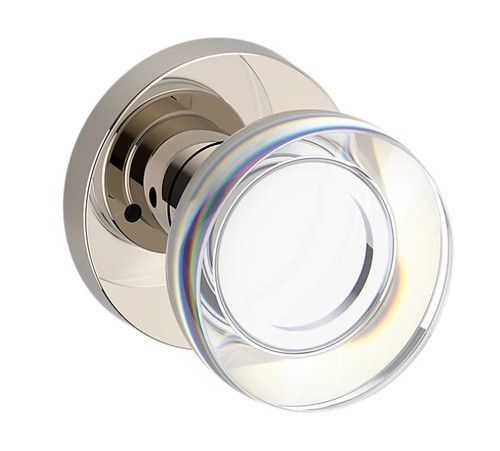 Baldwin Reserve PVCCYCRR055 Lifetime Polished Nickel Privacy Contemporary Crystal Knob with Contemporary Round Rose