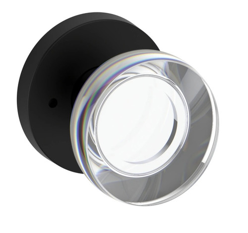 Baldwin Reserve PVCCYCRR190 Satin Black Privacy Contemporary Crystal Knob with Contemporary Round Rose
