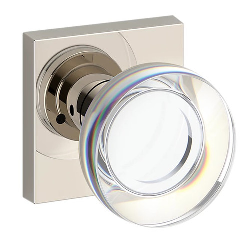 Baldwin Reserve PVCCYCSR055 Lifetime Polished Nickel Privacy Contemporary Crystal Knob with Contemporary Square Rose