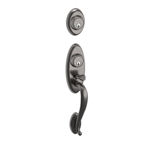 Baldwin 853450762FD Lifetime Graphite Nickel Dummy Landon 2-Point Handleset with Egg Knob