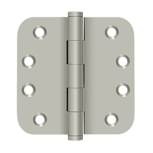 Deltana DSB4R5N15 Satin Nickel Residential 4” x 4” 5/8" Radius Corner Brass Hinge (NRP)