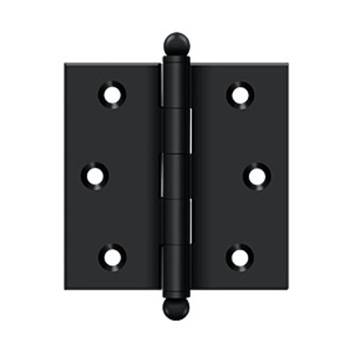 Deltana CH2525U19 Flat Black 2-1/2" x 2-1/2" Square Corner Brass Cabinet Hinge