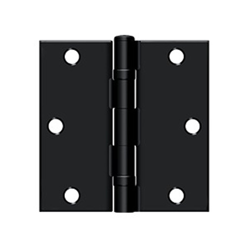 Deltana S35BBU1B-R 3-1/2" x 3-1/2" Square Corner Ball Bearing Hinge Paint Black Finish