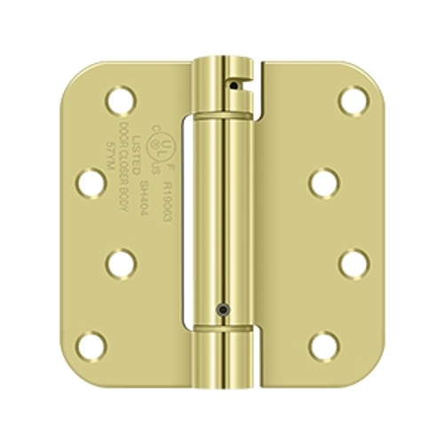 Deltana DSH4R53T 4" x 4"; 5/8" Radius Corner Hinge; TT; Polished Brass Finish