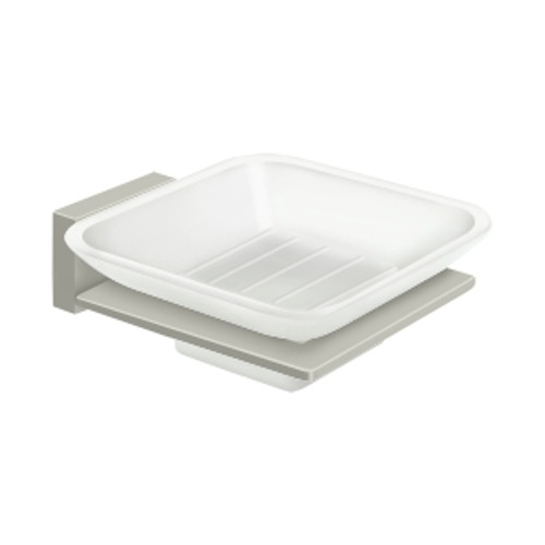 Deltana 55D2012-15 Frosted Glass Soap Dish 55D Series Satin Nickel Finish