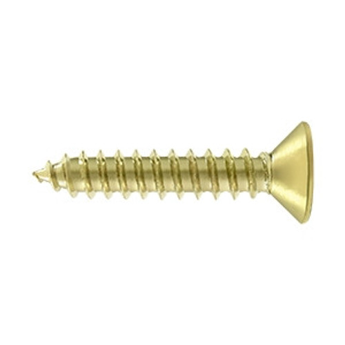 Deltana SCWB1010U3-UNL Unlacquered Brass #10 x 1" Brass Wood Screw
