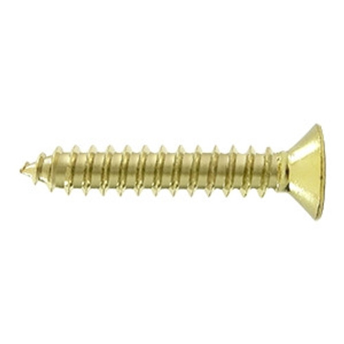 Deltana SCWB12125U3-UNL Unlacquered Brass #12 x 1-1/4" Brass Wood Screw