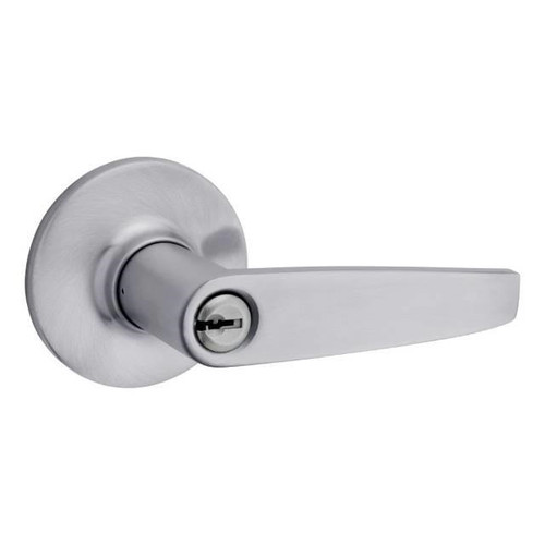 Safelock SL6000WI-26D Winston Lever Round Rose Push Button Entry Lock Satin Chrome Finish