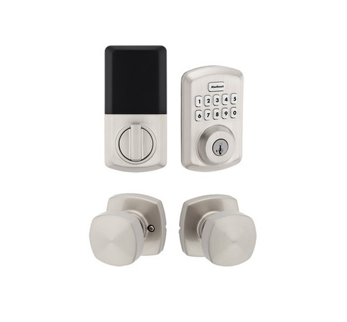 Kwikset 9250TRS/720AYK-15 Transitional Powerbolt 2 Electronic SmartCode Deadbolt SmartKey with Arroyo Knob Satin Nickel Finish