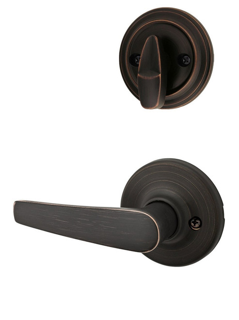 Kwikset 966DL-11P Venetian Bronze Delta Lever Single Cylinder Handleset (Interior Side Only)