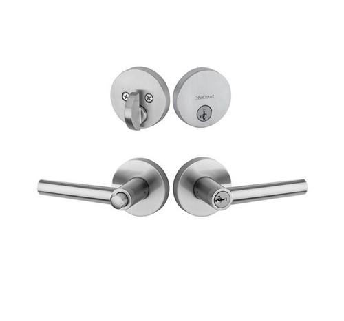 Kwikset 258RDT-740MILRDT-26D Satin Chrome Uptown Single Cylinder Deadbolt with Milan Keyed Entry Lever