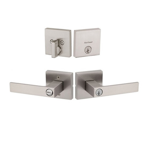Kwikset 258SQT-740SALSQT-15 Satin Nickel Downtown Single Cylinder Deadbolt with Singapore Keyed Entry Lever