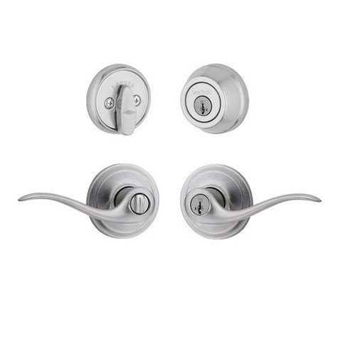 Kwikset 780-740TNL-26D Satin Chrome Single Cylinder Deadbolt with Keyed Entry Tustin Lever