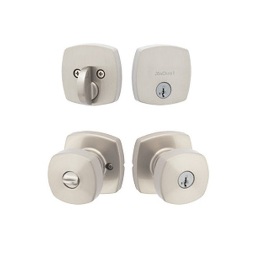 Kwikset 258MDT-740AYKMDT-15 Satin Nickel Midtown Single Cylinder Deadbolt with Arroyo Keyed Entry Knob