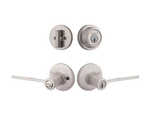 Kwikset 660RDT-405LRLRDT-15 Satin Nickel Single Cylinder Deadbolt with Ladera Lever