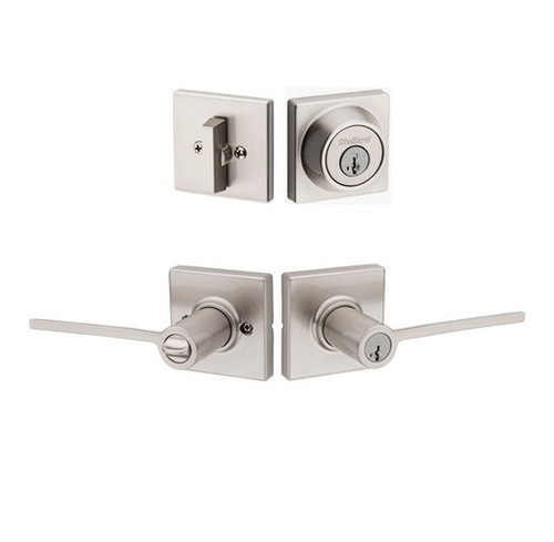 Kwikset 660SQT-405LRLSQT-15 Satin Nickel Single Cylinder Deadbolt with Ladera Lever