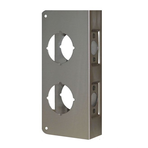 Don-Jo BB-481-S-CW Satin Steel Door Wrap-Around with 2-1/8" Holes with 3-5/8" centers