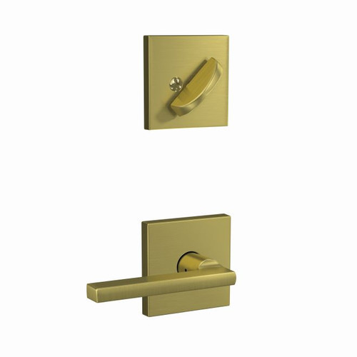 Schlage FC94LAT608COL Latitude Lever with Collins Rose Satin Brass Dummy Handleset (Interior Side Only)