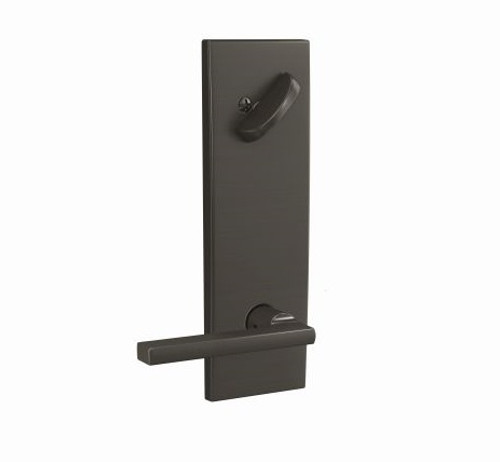 Schlage FCT59LAT530CEN Latitude Lever with Century Rose Black Stainless Single Cylinder Handlesets (Interior Side Only)