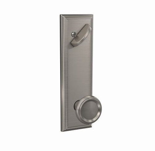 Schlage FCT59OFM619ADD Offerman Knob with Addison Rose Satin Nickel Single Cylinder Handlesets (Interior Side Only)