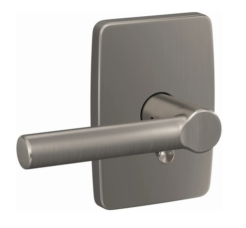 Schlage FC21BRW619GEE Broadway Lever with Greene Rose Passage and Privacy Lock Satin Nickel Finish