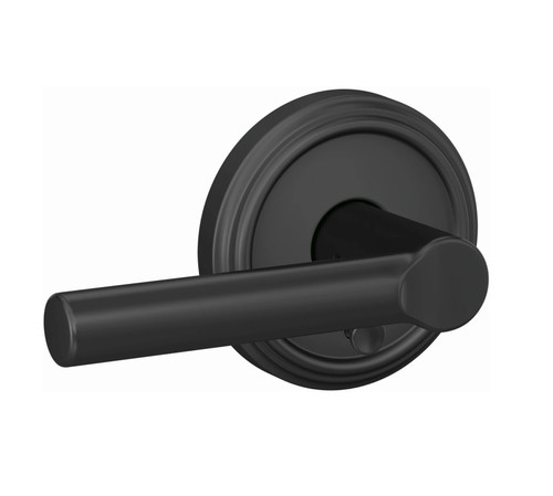 Schlage FC21BRW622IND Broadway Lever with Indy Rose Passage and Privacy Lock Matte Black Finish