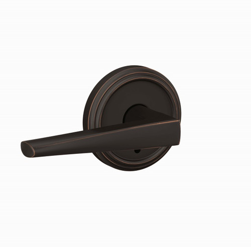Schlage FC21ELR716IND Eller Lever with Indy Rose Passage and Privacy Lock Aged Bronze Finish