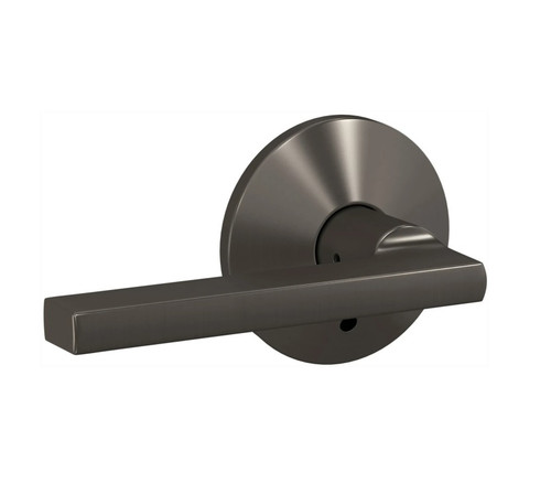 Schlage FC21LAT530KIN Latitude Lever with Kinsler Rose Passage and Privacy Lock Black Stainless Finish