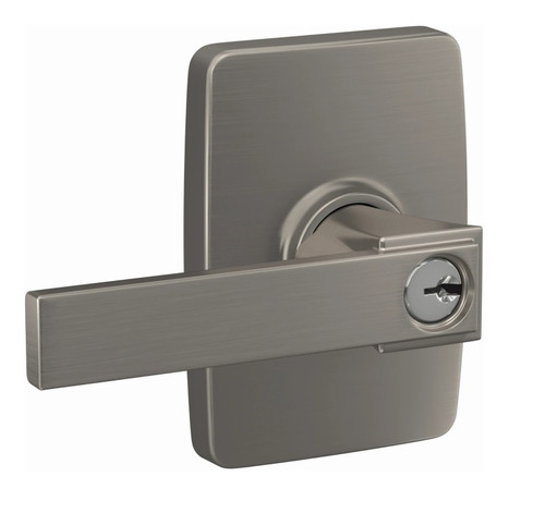 Schlage F51ANBK619GEE Northbrook Lever with Greene Rose Keyed Entry Lock Satin Nickel Finish